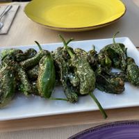 Padron peppers  at A Braña Restaurante & Bar in Lires