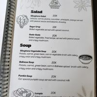 Menu at Siboghana Waroeng in Ubud