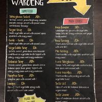 The menu! at Siboghana Waroeng in Ubud