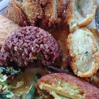 Nasi Campur - close-up dissection! at Siboghana Waroeng in Ubud