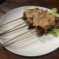 Sate Jamur (mushrooms on a stick) at Siboghana Waroeng in Ubud