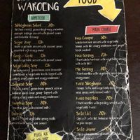 Menu at Siboghana Waroeng in Ubud