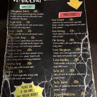 menu at Siboghana Waroeng in Ubud