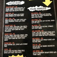 Menu at Siboghana Waroeng in Ubud