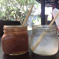 Ginger tea and lemon water at Siboghana Waroeng in Ubud