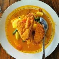 Tofu, tempeh with fried moshroom at Siboghana Waroeng in Ubud