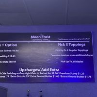 Sweet bowl menu (“sorbet” options include açaí, dragon fruit, matcha, and a few more)  at Soulistic in Lancaster