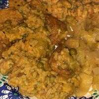 Chicken Curry and Rice, Mac and Cheese, and Cabbage at Elife in Capitol Heights