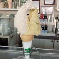 Gelato alla nocciola e pistacchio at La Gelatteria Verona in Villafranca Di Verona