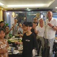 Fun evening with guests and restaurant team members at Healthy Eatery & Beverage in Sapa