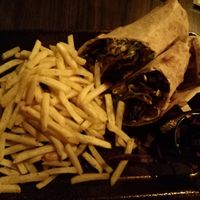 Mixed donor kebab & fries at The Flying Duck in Glasgow