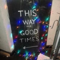 Great welcoming sign at The Flying Duck in Glasgow