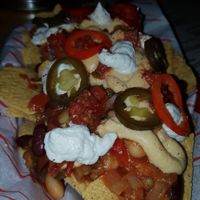 Chilli cheese nachos!! at The Flying Duck in Glasgow