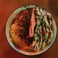 Chilli and polenta at The Flying Duck in Glasgow