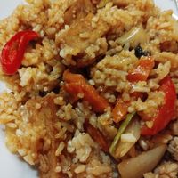 Tom yum fried rice with tofu at SIIAM Tai Söögikoht in Tallinn