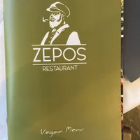 6 page vegan menu including desserts   at ZEPOS in Crete