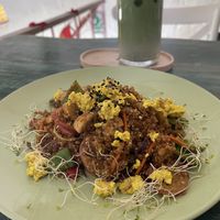 Vegan quinoa dish  at Satiba Therapy Coffee Shop in Arequipa