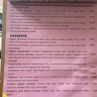 Menu  at Satiba Therapy Coffee Shop in Arequipa