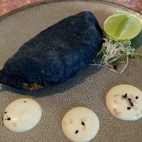 Charcoal empanada at Satiba Therapy Coffee Shop in Arequipa