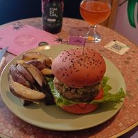 Mexican burger. Delicious! at Satiba Therapy Coffee Shop in Arequipa