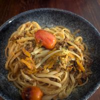 Spaghetti bolognaise - YUM at Satiba Therapy Coffee Shop in Arequipa