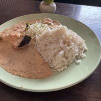 "Not chicken”in almond sauce  at Satiba Therapy Coffee Shop in Arequipa