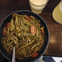 Pesto pasta (I don't recommend this) at Satiba Therapy Coffee Shop in Arequipa