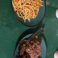 tomato pasta and tapa  at Gulay Lang in Quezon City