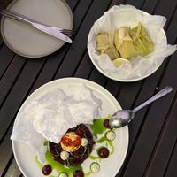 tamales and beetroot tartare  at Rufio in St Kilda