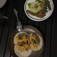 tacos and fried zucchini flowers  at Rufio in St Kilda