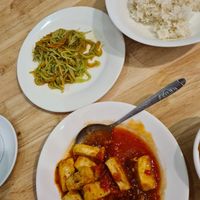 Tofu, rice, vegetables at Trang Sapa Kitchen in Lao Cai