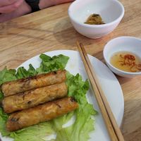 Fried springrolls - were tasty at Trang Sapa Kitchen in Lao Cai