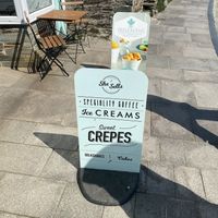 A sign outside   at She Sells in Tintagel