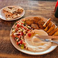 Falafel platter at Bodhi Cafe in Rishikesh