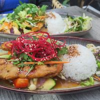 Tasty, fancy looking food at Udonge Vegan Cuisine in Potsdam