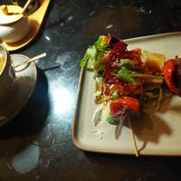 Tofuspieße und Jasmintee at Udonge Vegan Cuisine in Potsdam