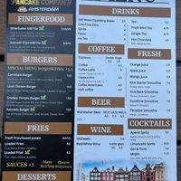 Burgers and fries menu  at Pancake Company in Amsterdam