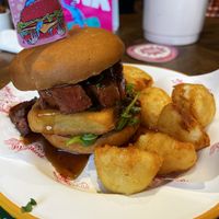 Christmas burger   at Junk Soul Smothered Bar & Grill in Beverley