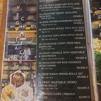 Vegatarian menu at ChuSu Kitchen in Lao Cai