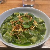 Gnocchi with pesto  at V'italian in Copenhagen