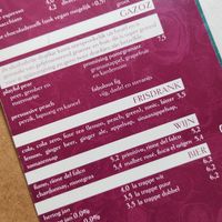 Menu fresh drinks at Roxo Lunchcafé in Zutphen