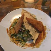 Grilled avocado + tempeh  at Gratitude Restaurant in Munich