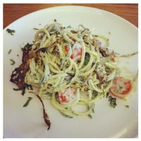 Raw Zucchini Pasta at Gratitude Restaurant in Munich