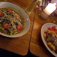 Laksa and hummus at Gratitude Restaurant in Munich