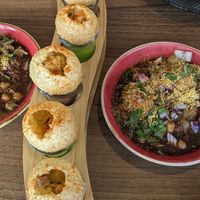 Samosa chat and pani puri at Tikka Nation  in St Albans