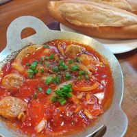 Mixed pot with bread at Eros Vegan Restaurant (Veggie Saigon) in Da Nang