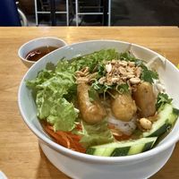 Fried spring roll noodle salad  at Eros Vegan Restaurant (Veggie Saigon) in Da Nang