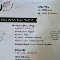 Leaves mark vegan options  at Botanica Bistrô in Rio De Janeiro