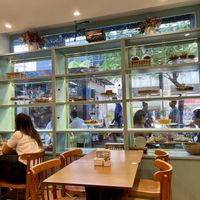 Beautiful window with baked goods  at Botanica Bistrô - Botafogo in Rio De Janeiro