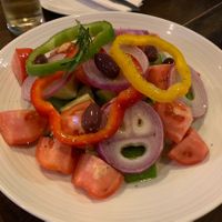 Vegan Greek salad. Good but you need to ad more condiments  at La Cabana in Phuket